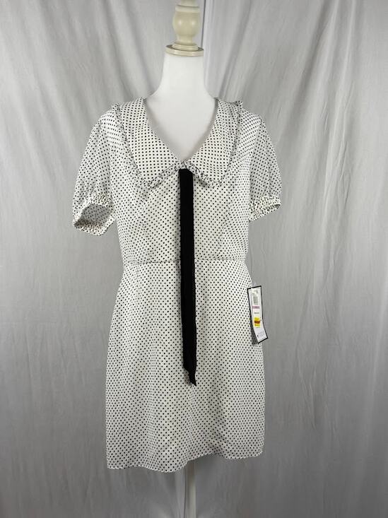 B. Darlin Dresses & Skirts - B Darlin Juniors Size 11/12 White Polka Dot Bow Puff Sleeve A-Line Dress NWT
